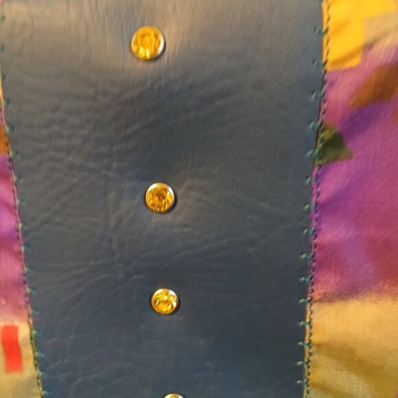 New Aztec print Southwestern Cowgirl Shoulder Purse Purple Blue Sling Crossbody - Picture 4 of 11